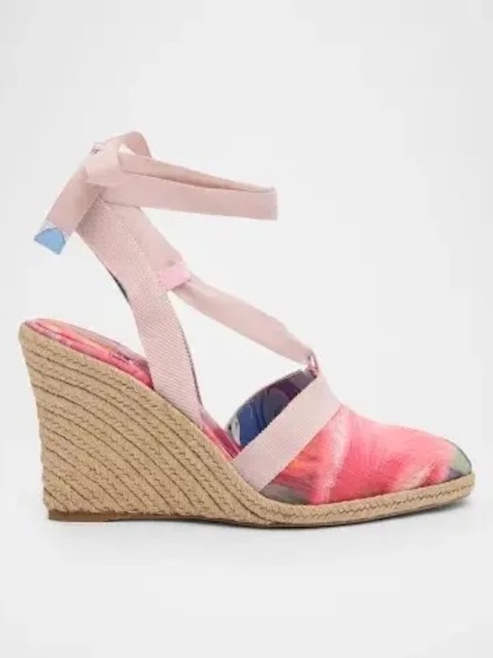 Christian Louboutin TOLEDA FAB 85 Peonies Wedge Heel Espadrille Sandals